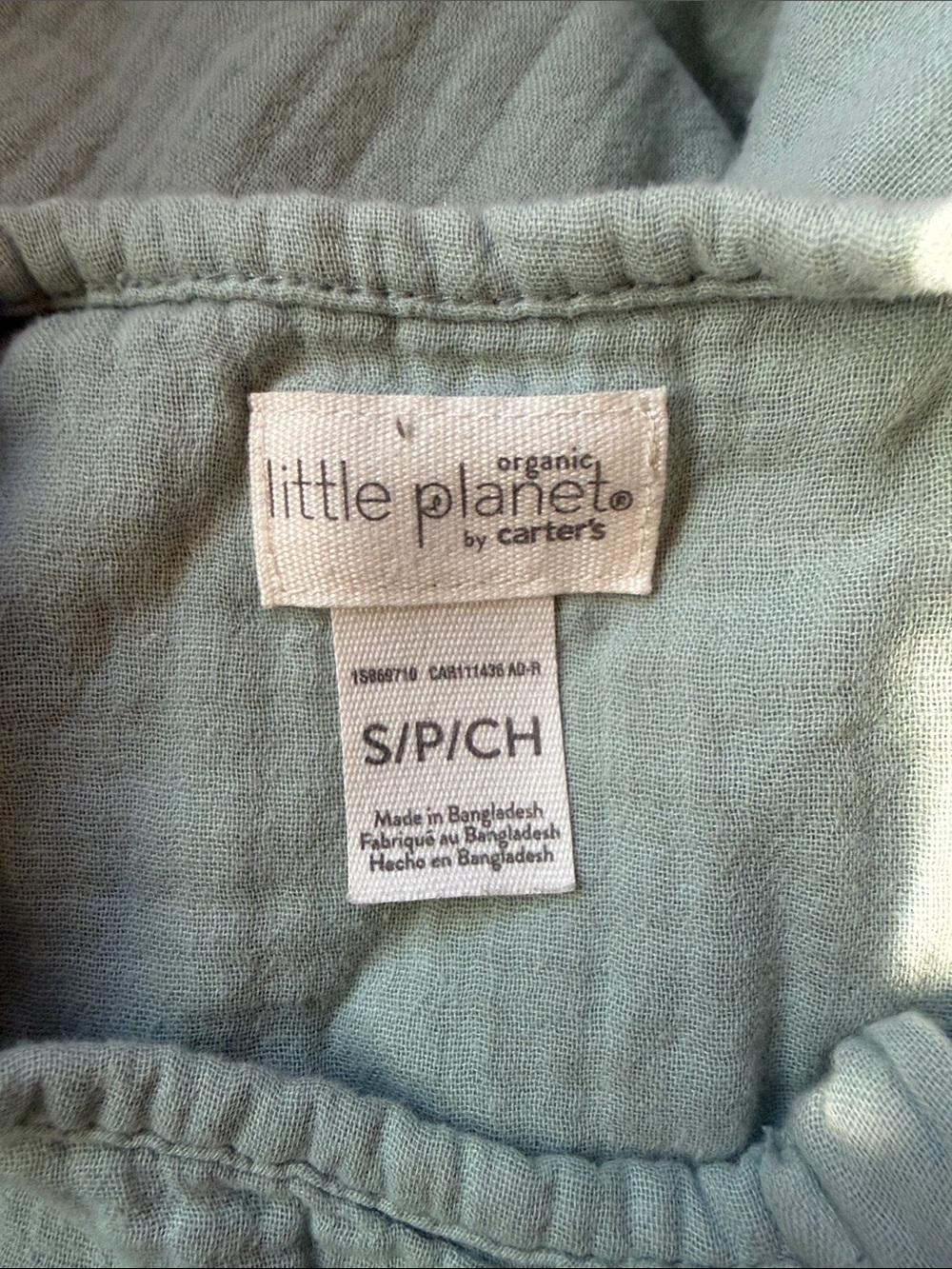Carter's Little Planet Organic Muslin Sleep Sack in Sage Green